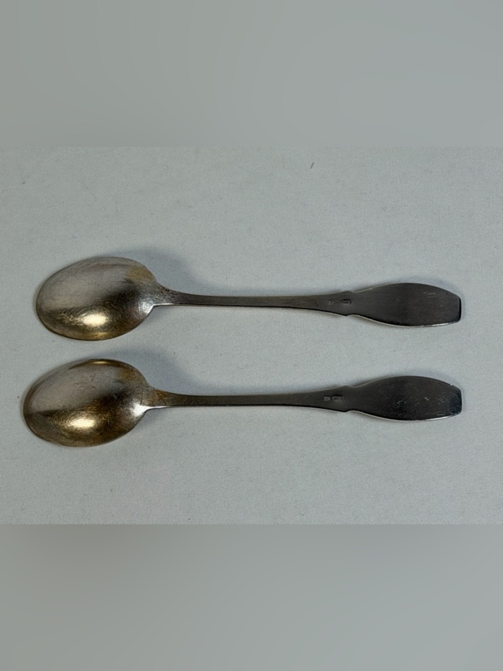 Vintage Soviet 875 Silver Teaspoons Set of 2 | Star Hammer & Sickle - Picture 5 of 12